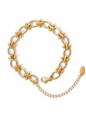 18K Gold Plated Statement Link Chain Bracelet